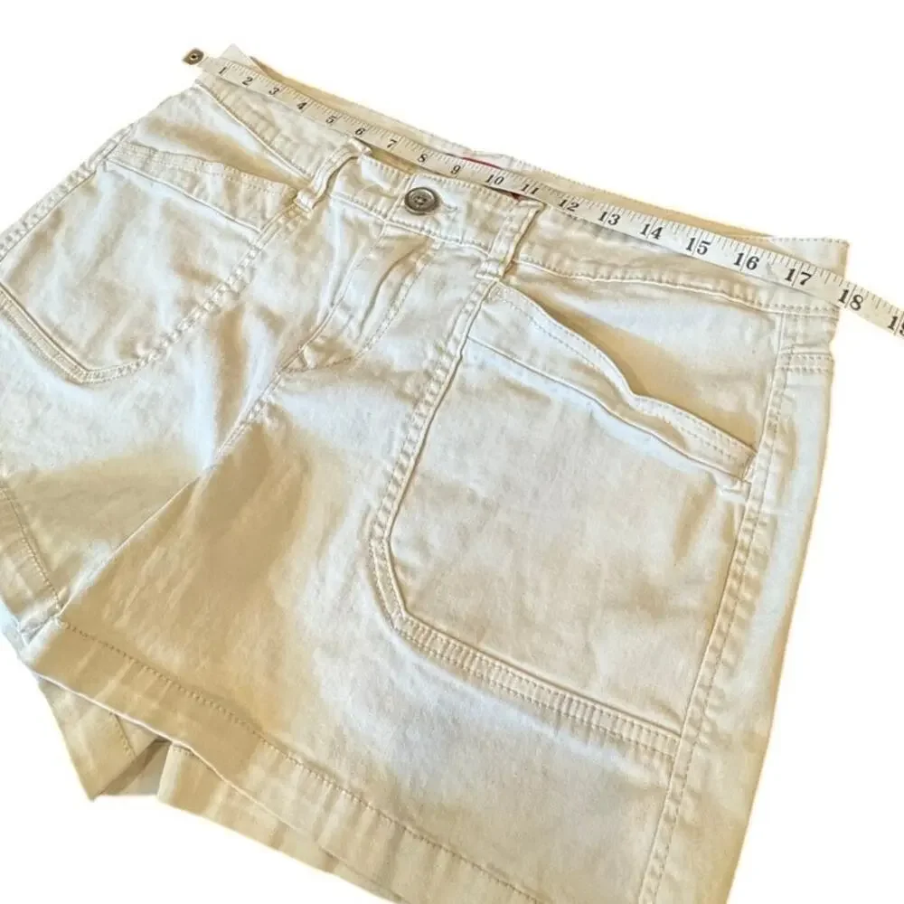 UNIONBAY Off-White Denim Shorts Womens Cuffed Hem Cotton Casual Summer Size 15
